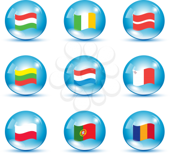 European Union country flags, member states EU