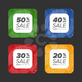 Big Sale tags with  text on square sticker tags