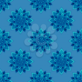 Seamless blue mandala pattern. Vector decorative elements