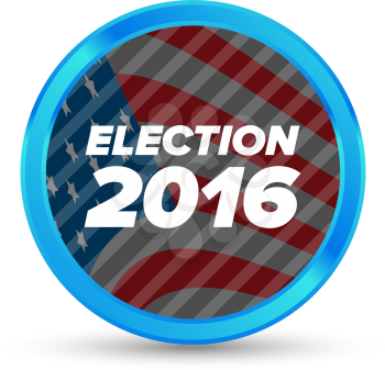 United States Election Vote Badge with shabow on white background