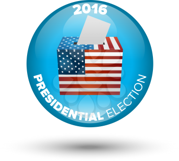 United States Election Vote Badge with shadow on white