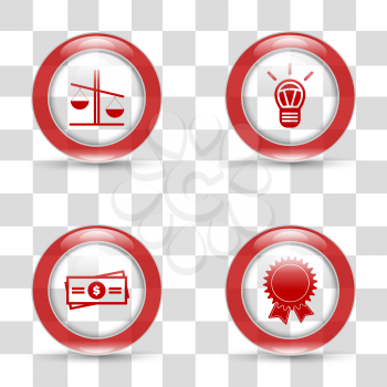 Shiny vector icons set with transparent background