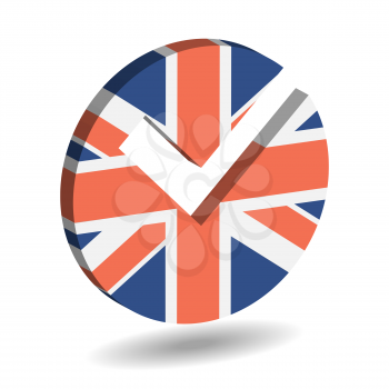 Check mark symbol in the form of United Kingdom flag