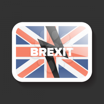 Brexit icon with UK flag on a black background