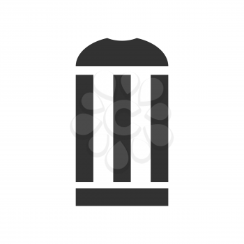 black recycle bin icon on a white background