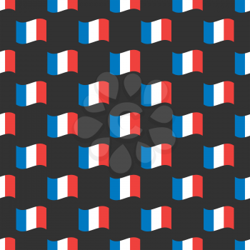 France flags seamless pattern on a black background