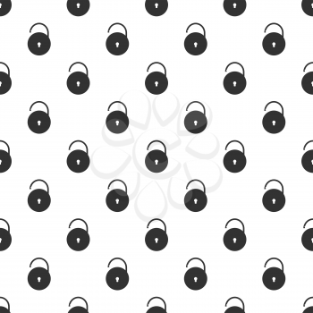 Lock icons seamless pattern on a white background
