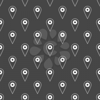 Map pointer seamless pattern on a black background