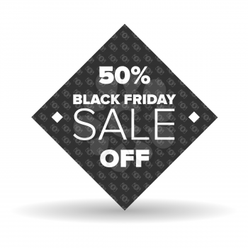 Rhombus Black friday sale banner with shadow on white