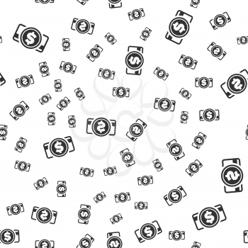 Payment seamless pattern on a white background