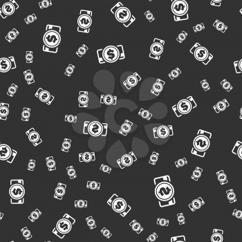 Payment seamless pattern on a black background