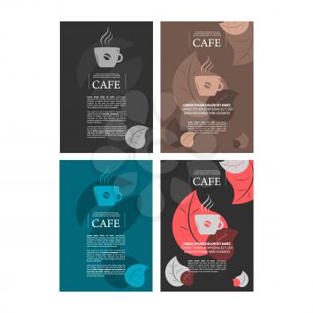 Cafe coffee banner on color backgrounds