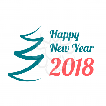 Happy New Year 2018 banner on white background