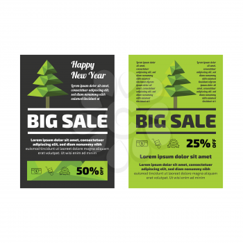 New Year or Christmas Big sale discount flayer templates with sample text