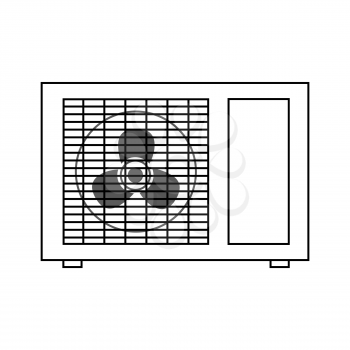 Outdoor outlined vector Air conditioner on white background