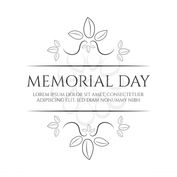 Memorial day vintage banner on a white background