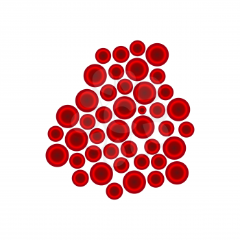 Red blood cells vector illustration on the white background