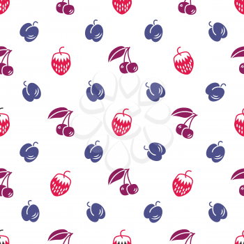 Color Berries seamless pattern on white background