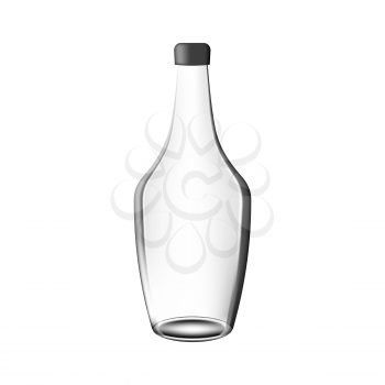 Realistic alcohol bottle with shadow on the white background