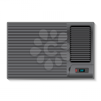 Black Air conditioner on a white background