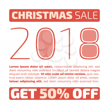 Flat Design Christmas sale banner with discount badge