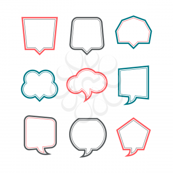Colored Speech bubbles set on white background