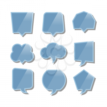 Speech bubbles with reflection set on white background