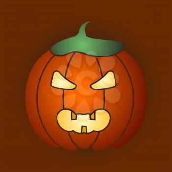 Halloween party cartoon pumpkin vector illustration