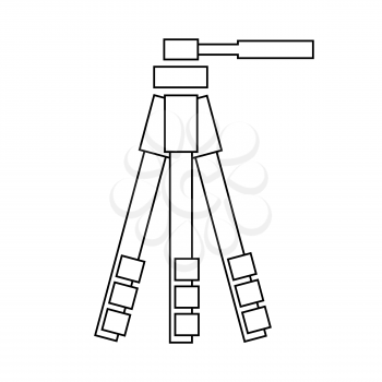 Outline vector tripod icon on the white background