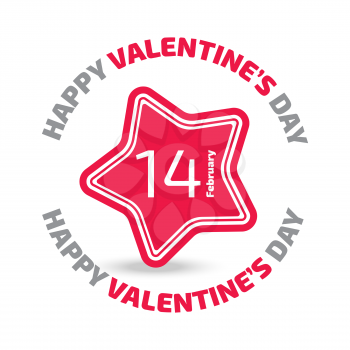 14 February Valentine Day vector icon on the white background