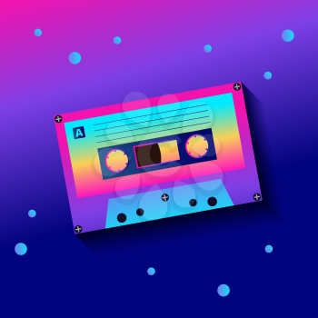 Vector duotone Audio cassette 80s design style