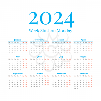 2023 Classic Calendar with the weeks start on Monday