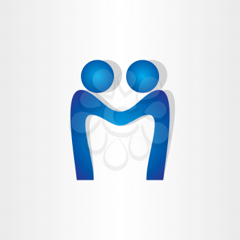 letter m agreement people handshake icon design
