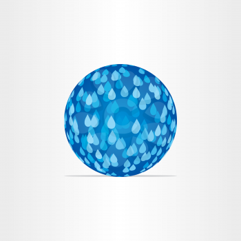 blue abstract globe with rain drops design