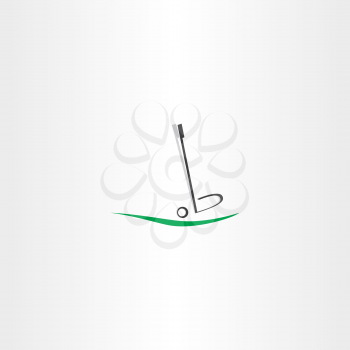 golf ball logo putter icon vector design