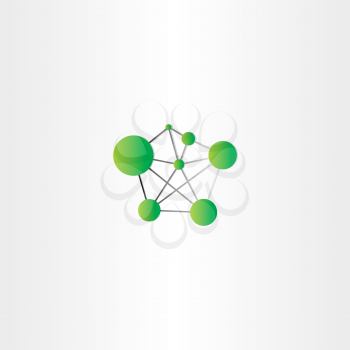 molecule icon green vector logo design