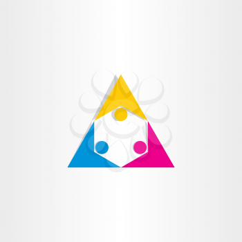 people holding hands triangle icon design