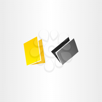 yellow and black folders vector icons design office