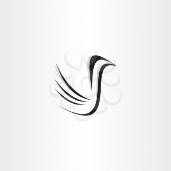black bird icon stylized vector logo
