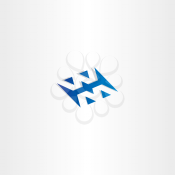blue logo logotype letter w and m icon