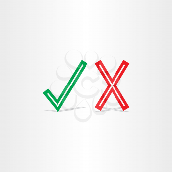 check mark yes and no symbol design element sign
