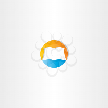 circle book icon logo vector design element sign