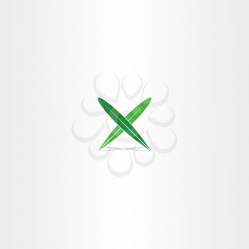 green leaf letter x logo element icon symbol