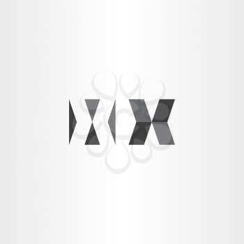 logotype x letter x sign black vector logo design