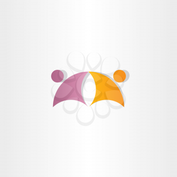 purple orange business people partners icon logo partner