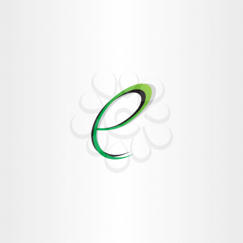 small letter e green black logo symbol