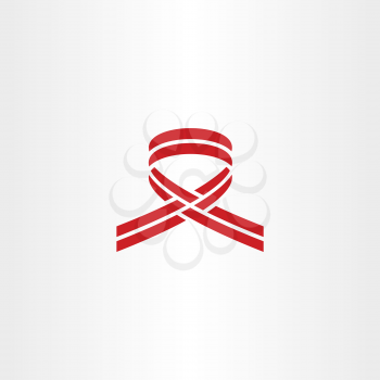stylized cancer ribbon red logo icon vector design