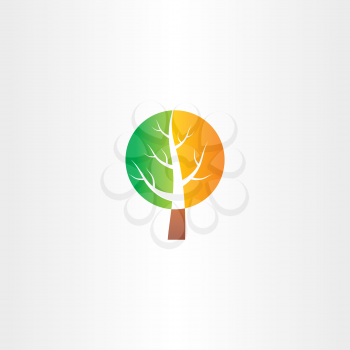 vector tree logo green orange icon design