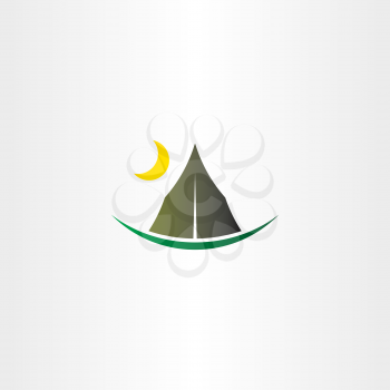 camping tent and moon vector icon design