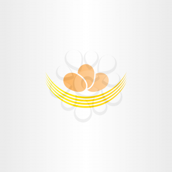 eggs in nest vector logo icon sign food